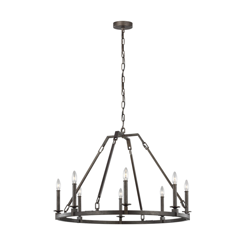 Visual Comfort Studio F3214/8SMS Eight Light Chandelier, Smith Steel