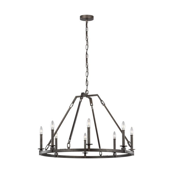 Visual Comfort Studio F3214/8SMS Eight Light Chandelier, Smith Steel