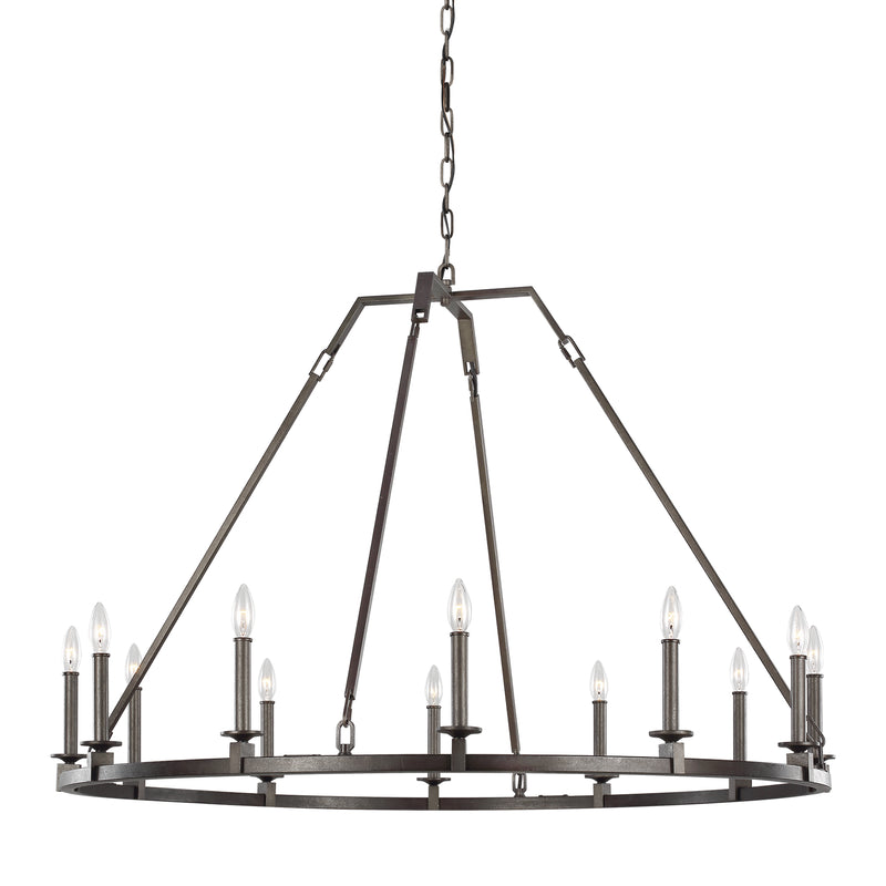Visual Comfort Studio F3216/12SMS 12 Light Chandelier, Smith Steel