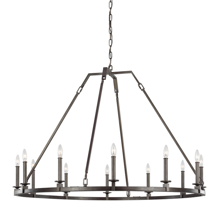 Visual Comfort Studio F3216/12SMS 12 Light Chandelier, Smith Steel