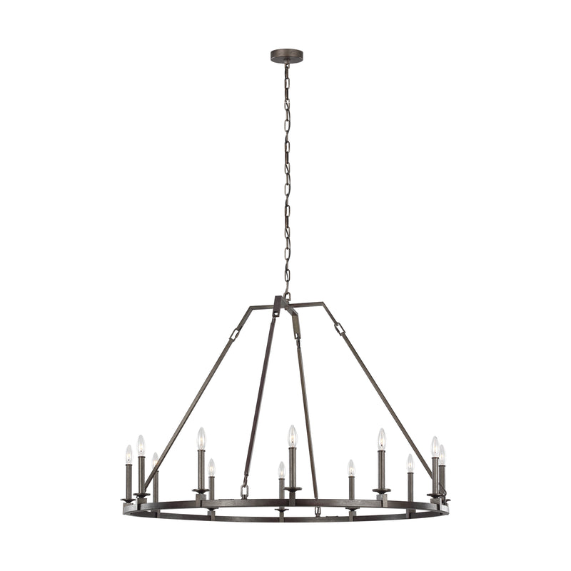 Visual Comfort Studio F3216/12SMS 12 Light Chandelier, Smith Steel