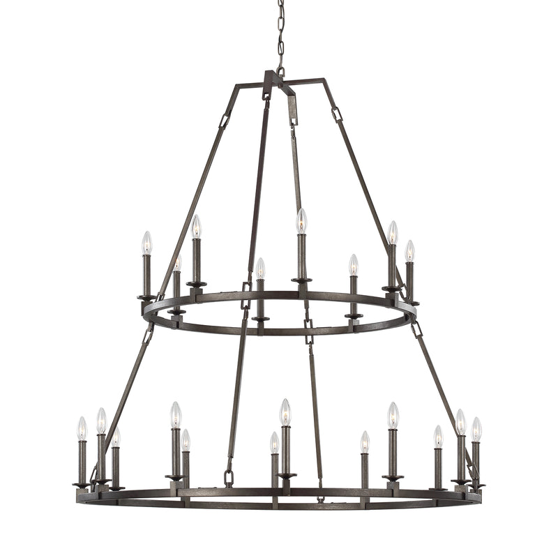 Visual Comfort Studio F3217/20SMS 20 Light Chandelier, Smith Steel