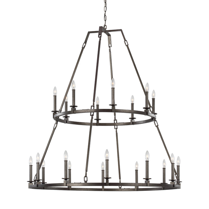 Visual Comfort Studio F3217/20SMS 20 Light Chandelier, Smith Steel
