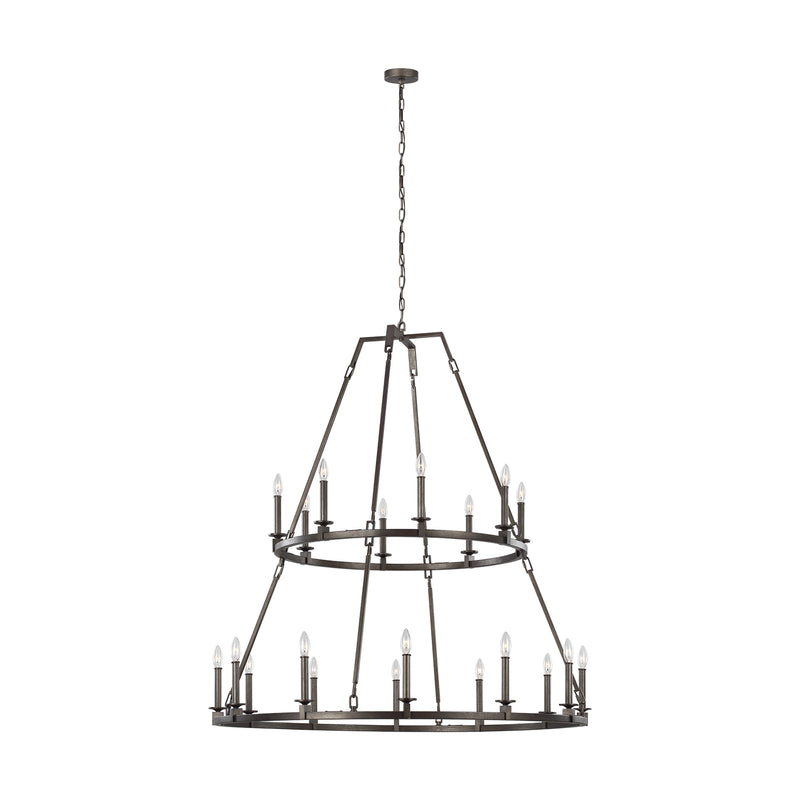 Visual Comfort Studio F3217/20SMS 20 Light Chandelier, Smith Steel