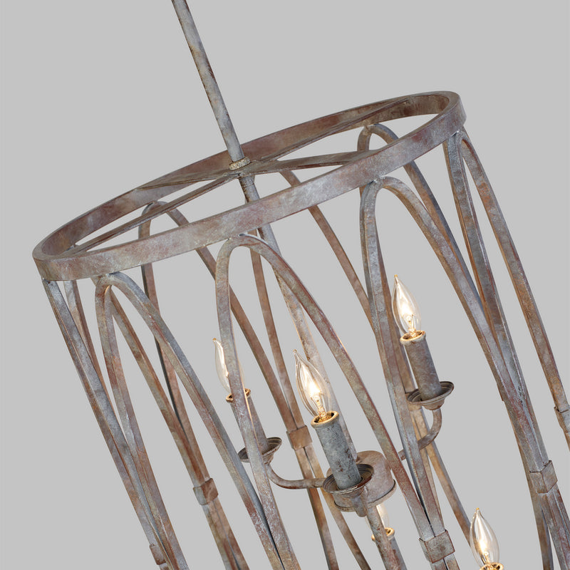 Visual Comfort Studio F3223/6DA Six Light Hanging Shade, Deep Abyss