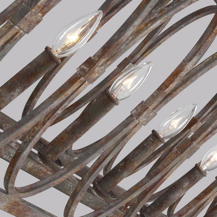 Visual Comfort Studio F3224/6DA Six Light Linear Chandelier, Deep Abyss