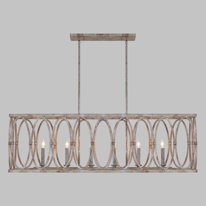 Visual Comfort Studio F3224/6DA Six Light Linear Chandelier, Deep Abyss