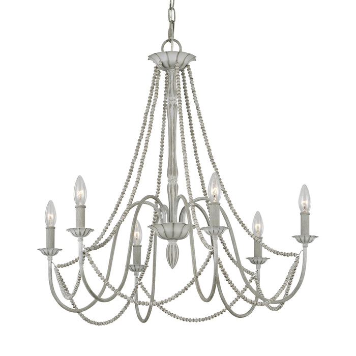 Visual Comfort Studio F3240/6WGR Six Light Chandelier, Washed Grey