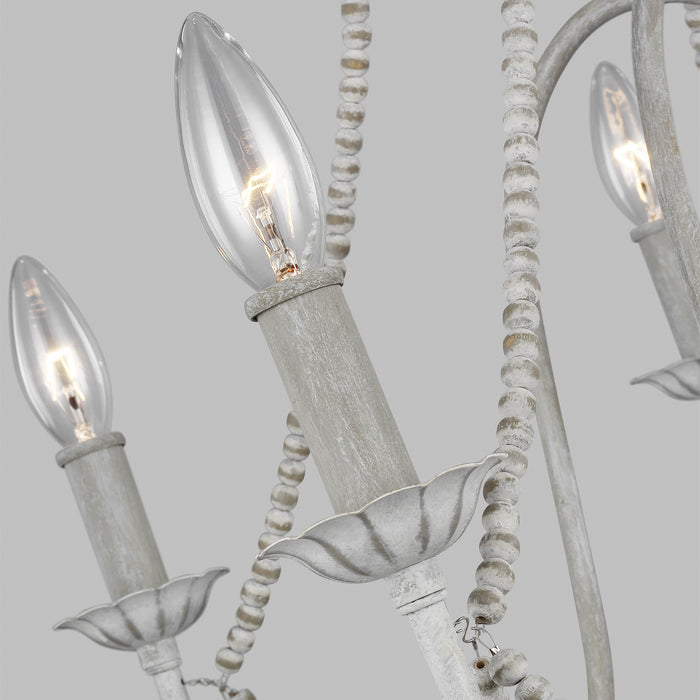 Visual Comfort Studio F3240/6WGR Six Light Chandelier, Washed Grey
