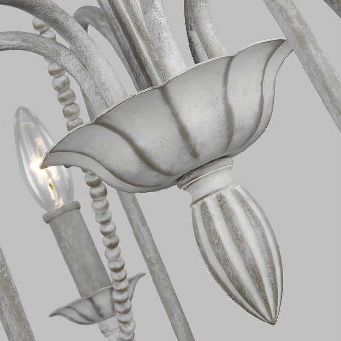 Visual Comfort Studio F3240/6WGR Six Light Chandelier, Washed Grey