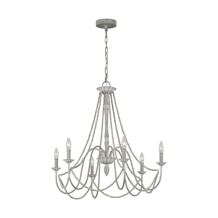 Visual Comfort Studio F3240/6WGR Six Light Chandelier, Washed Grey