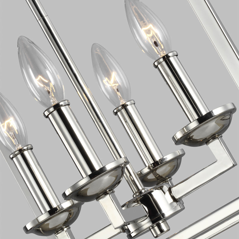 Visual Comfort Studio F3275/4PN Four Light Lantern, Polished Nickel