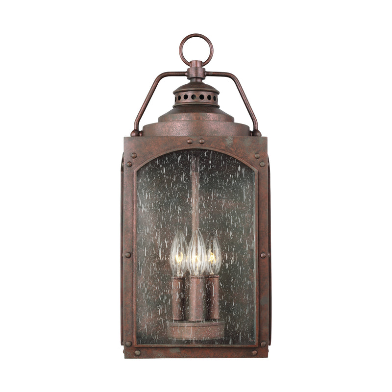 Generation Lighting OL14372CO Three Light Outdoor Wall Lantern, Copper Oxide