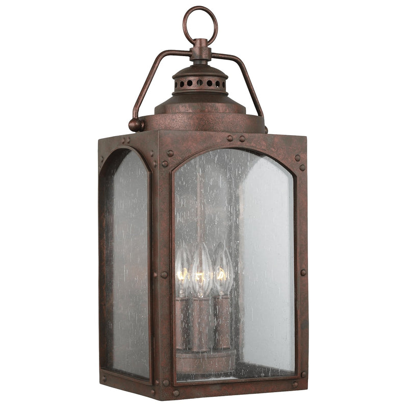 Generation Lighting OL14372CO Three Light Outdoor Wall Lantern, Copper Oxide