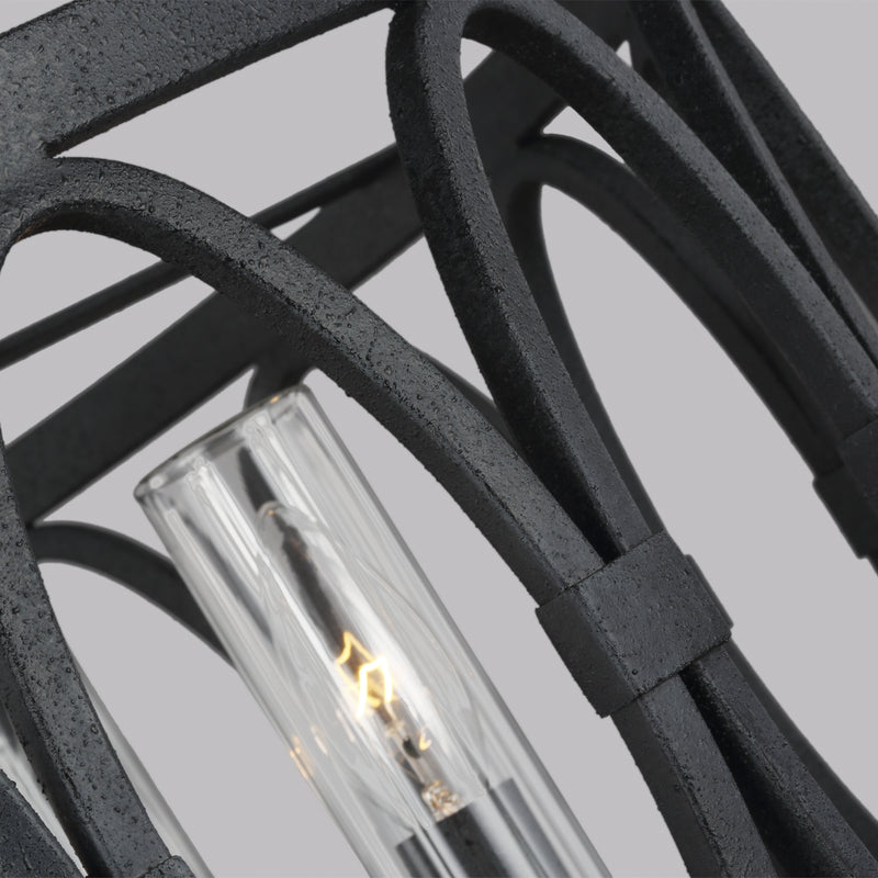 Visual Comfort Studio OLF3222/5DWZ Five Light Outdoor Chandelier, Dark Weathered Zinc