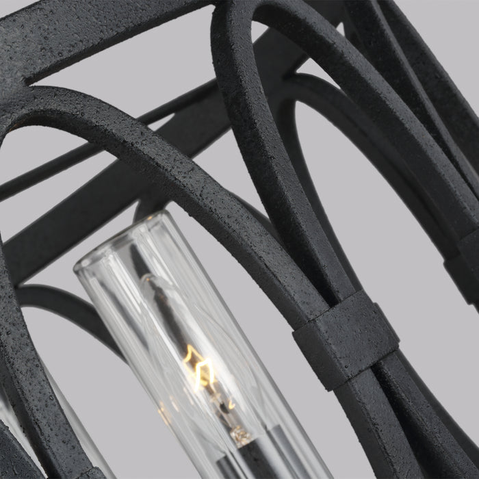 Visual Comfort Studio OLF3222/5DWZ Five Light Outdoor Chandelier, Dark Weathered Zinc