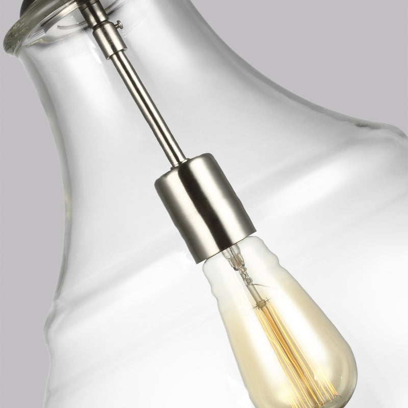 Visual Comfort Studio P1483SN One Light Pendant, Satin Nickel