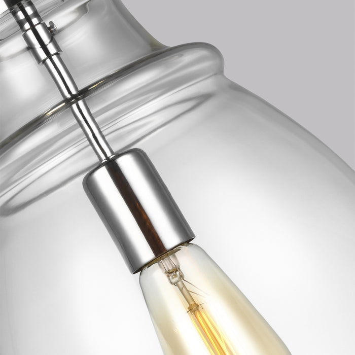 Generation Lighting P1484CH One Light Pendant, Chrome