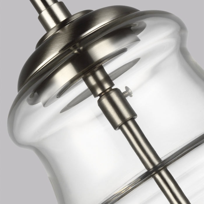 Generation Lighting P1484SN One Light Pendant, Satin Nickel