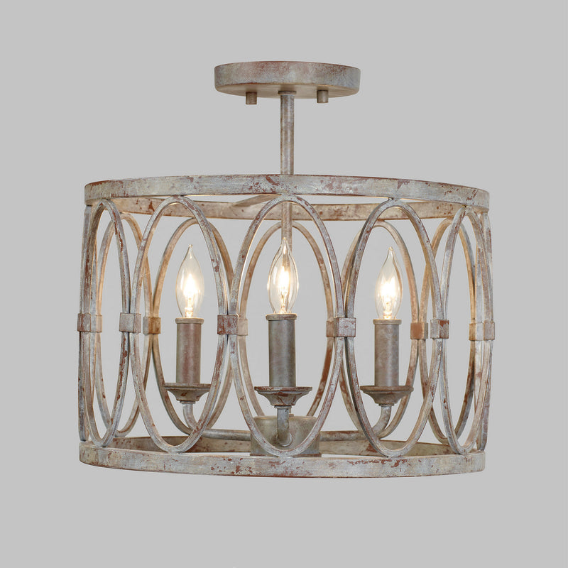 Visual Comfort Studio SF346DA Three Light Semi-Flush Mount, Deep Abyss