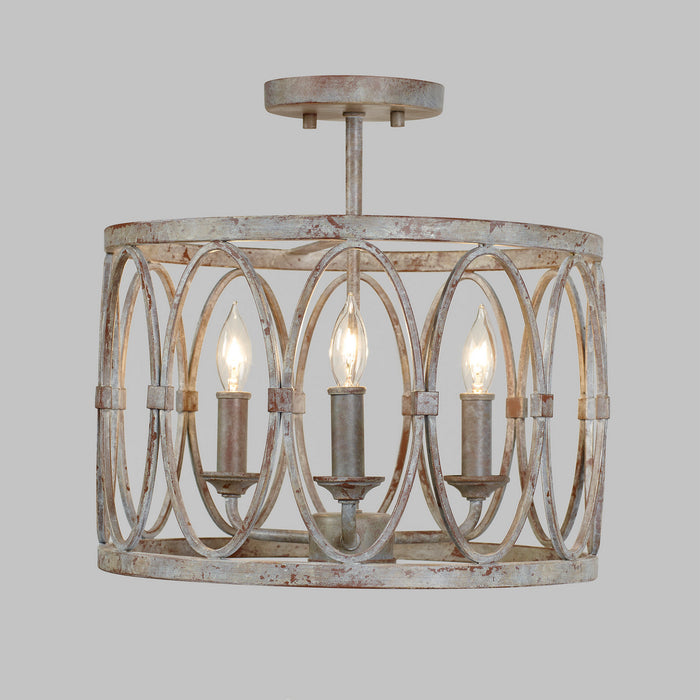 Visual Comfort Studio SF346DA Three Light Semi-Flush Mount, Deep Abyss