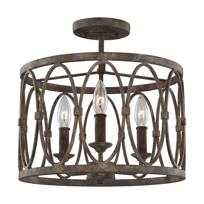 Visual Comfort Studio SF346DA Three Light Semi-Flush Mount, Deep Abyss