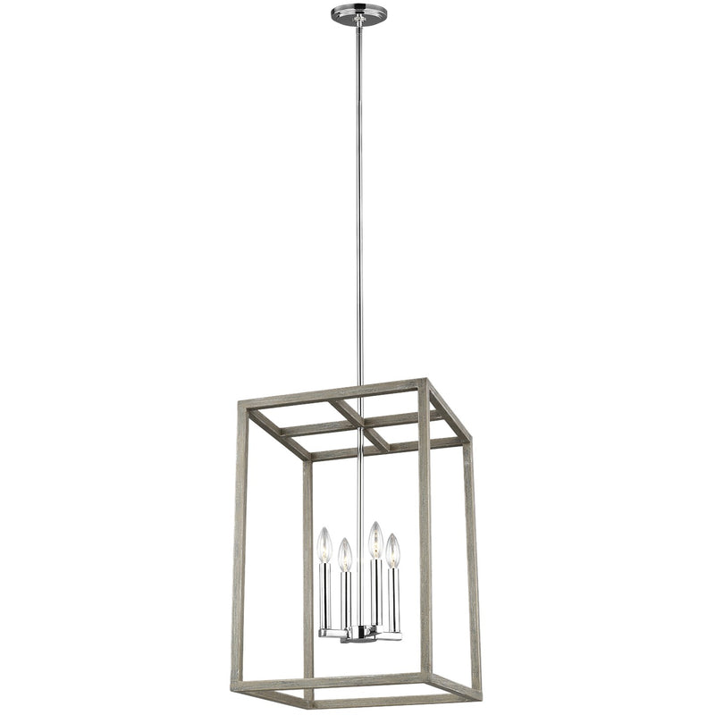 Generation Lighting 5134504-872 Four Light Hall / Foyer Pendant, Washed Pine