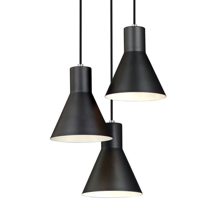 Generation Lighting 5141303EN3-962 Three Light Cluster Pendant, Brushed Nickel