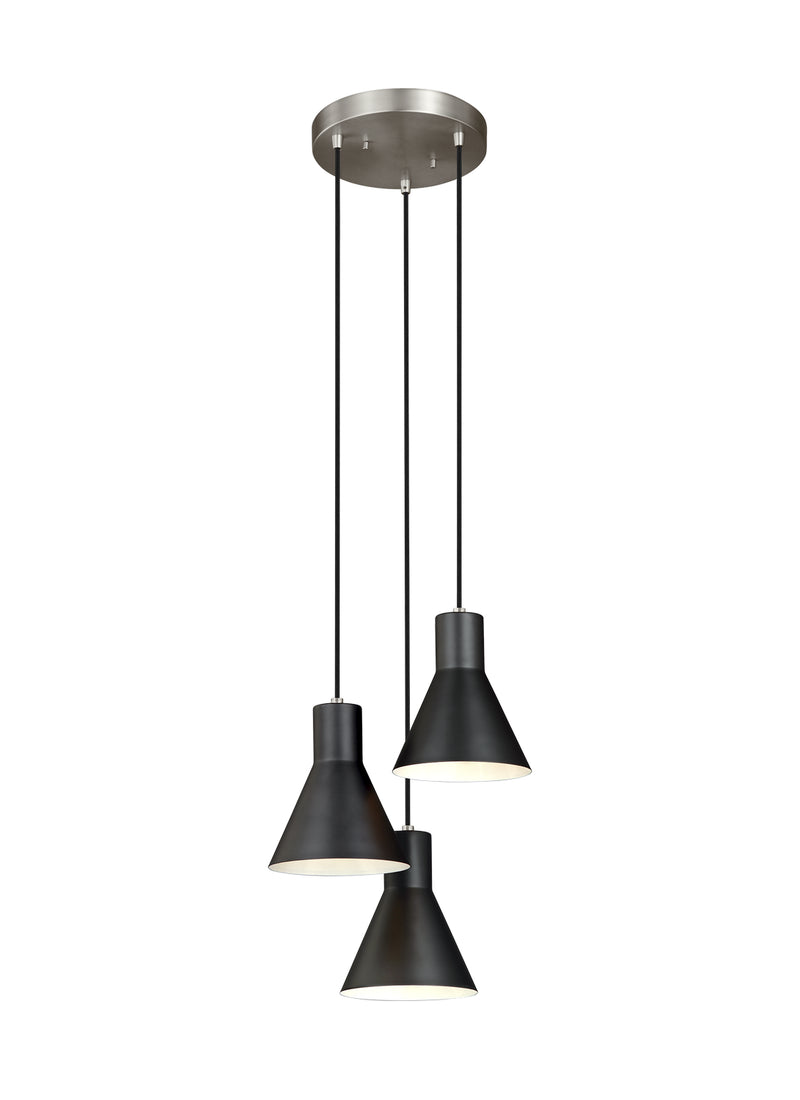 Generation Lighting 5141303EN3-962 Three Light Cluster Pendant, Brushed Nickel
