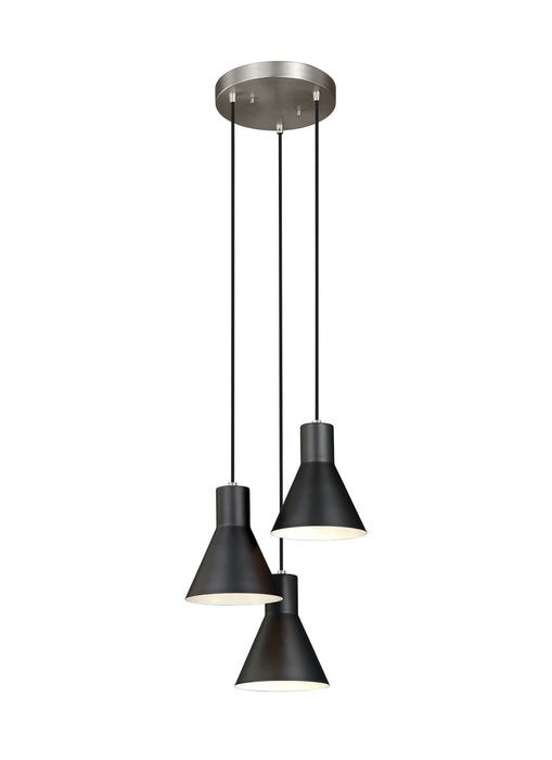 Generation Lighting 5141303EN3-962 Three Light Cluster Pendant, Brushed Nickel