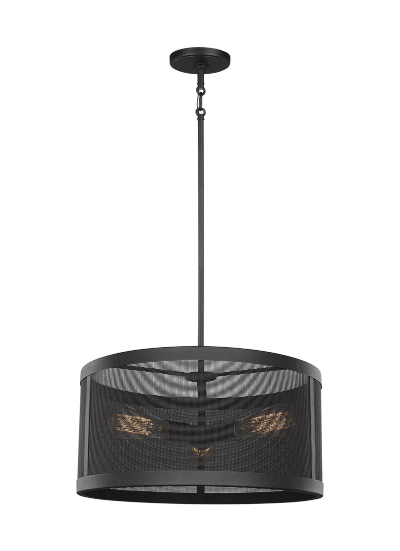 Visual Comfort Studio 6528503-12 Three Light Pendant, Black
