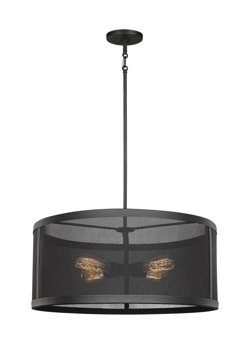 Visual Comfort Studio 6528504-12 Four Light Pendant, Black