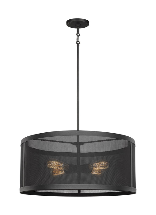 Visual Comfort Studio 6528504-12 Four Light Pendant, Black
