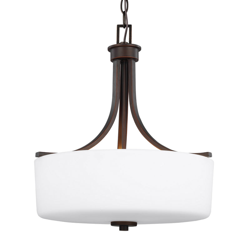 Generation Lighting 6528803-710 Three Light Pendant, Bronze