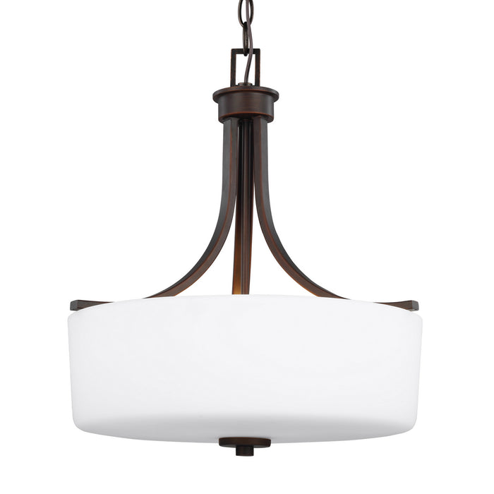 Generation Lighting 6528803-710 Three Light Pendant, Bronze