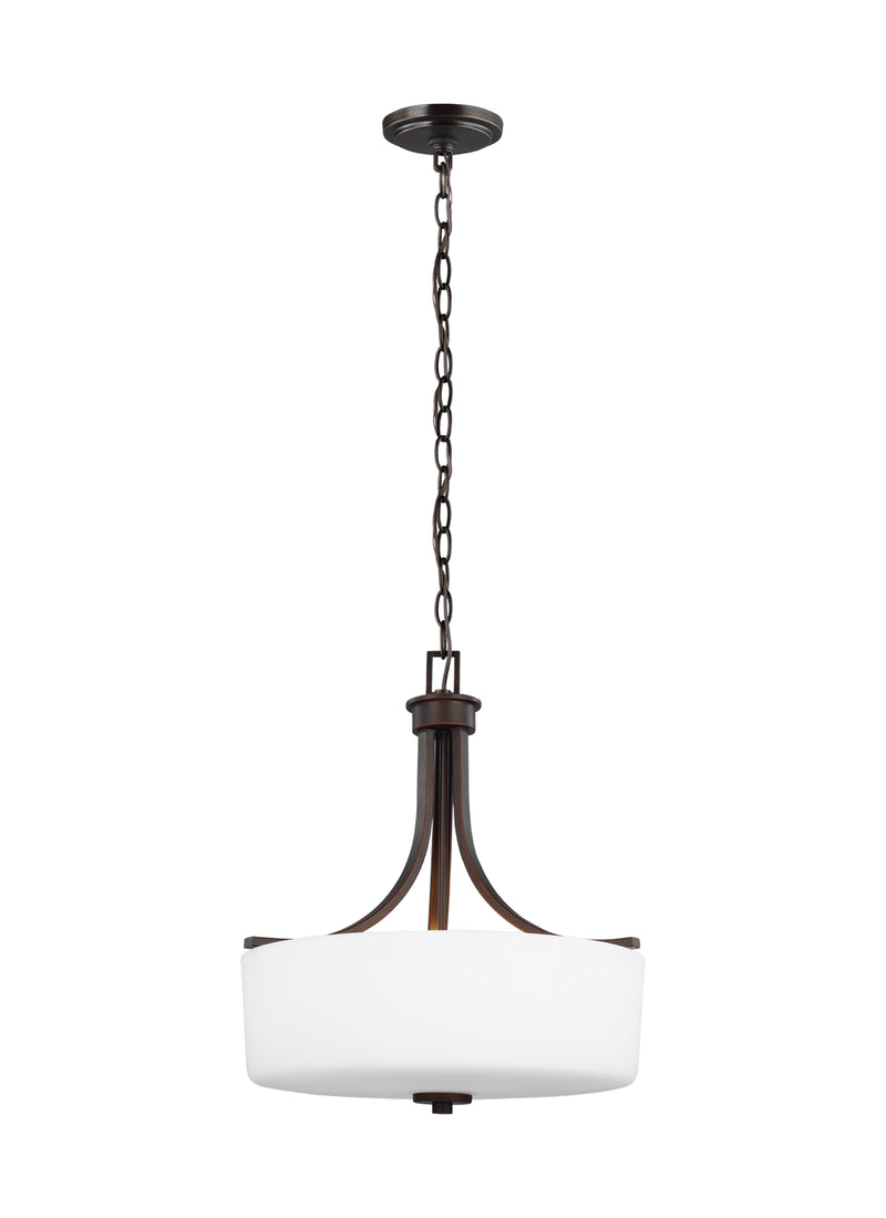 Generation Lighting 6528803-710 Three Light Pendant, Bronze