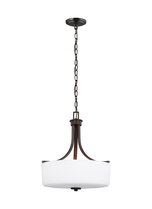 Generation Lighting 6528803-710 Three Light Pendant, Bronze