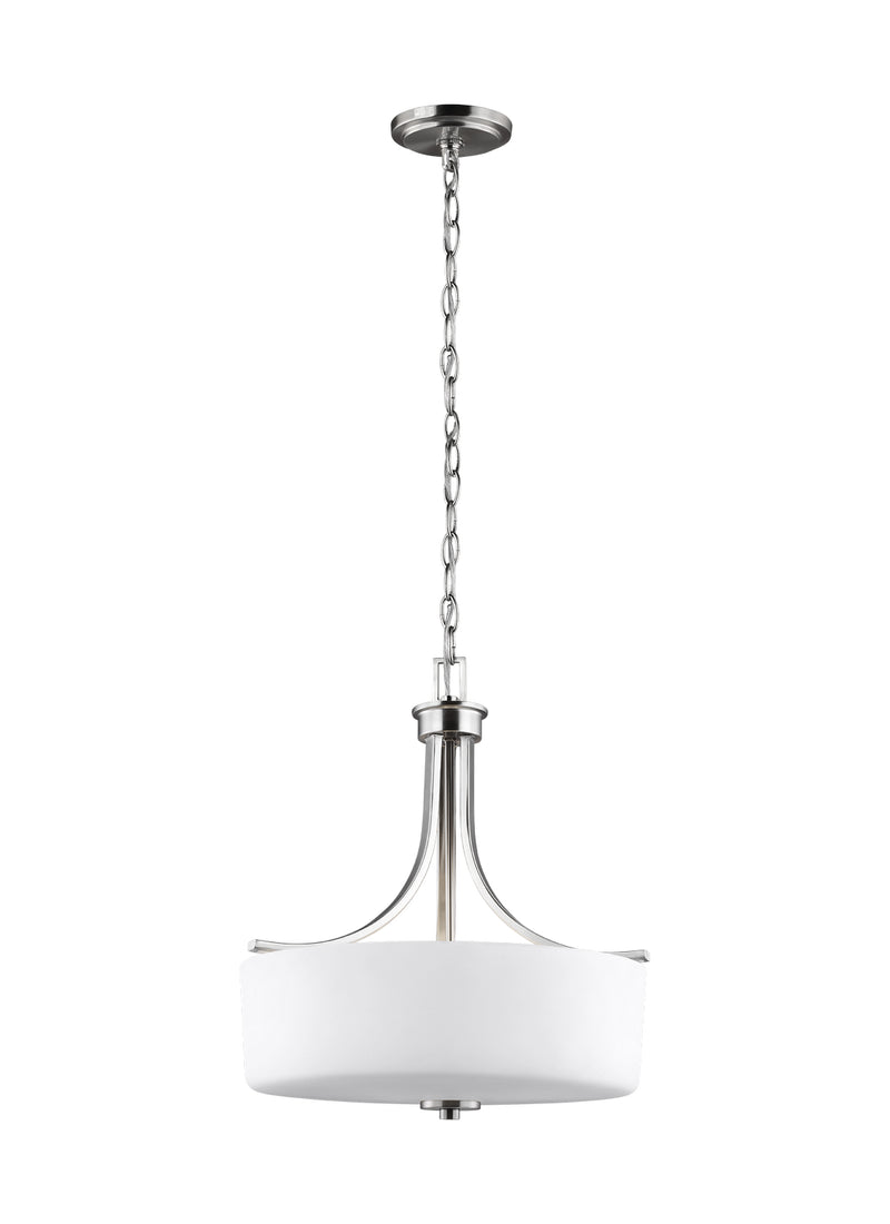 Generation Lighting 6528803-962 Three Light Pendant, Brushed Nickel