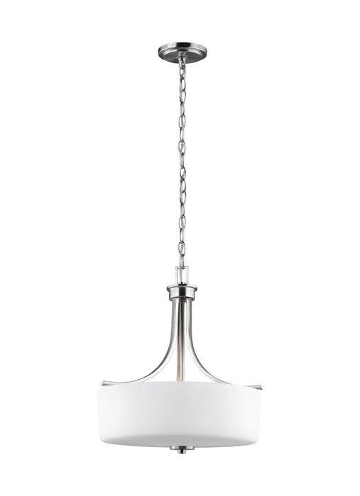 Generation Lighting 6528803-962 Three Light Pendant, Brushed Nickel