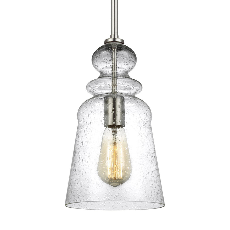 Generation Lighting 6536901-962 One Light Pendant, Brushed Nickel
