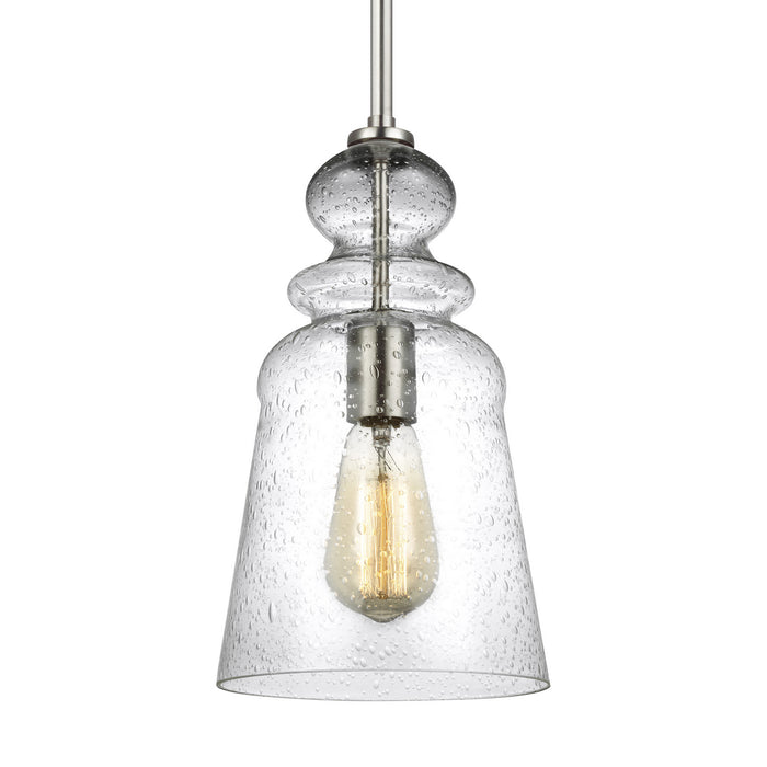 Generation Lighting 6536901-962 One Light Pendant, Brushed Nickel