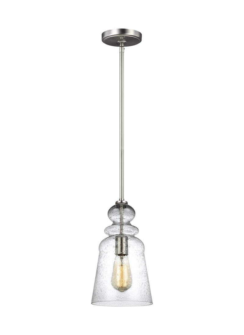 Generation Lighting 6536901-962 One Light Pendant, Brushed Nickel