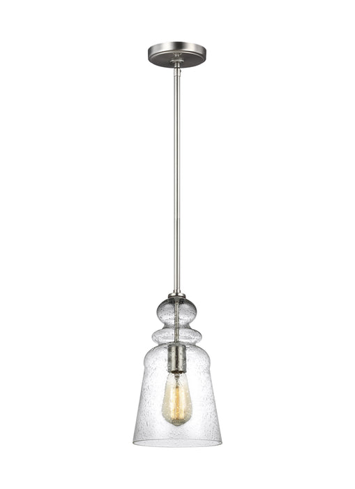 Generation Lighting 6536901-962 One Light Pendant, Brushed Nickel