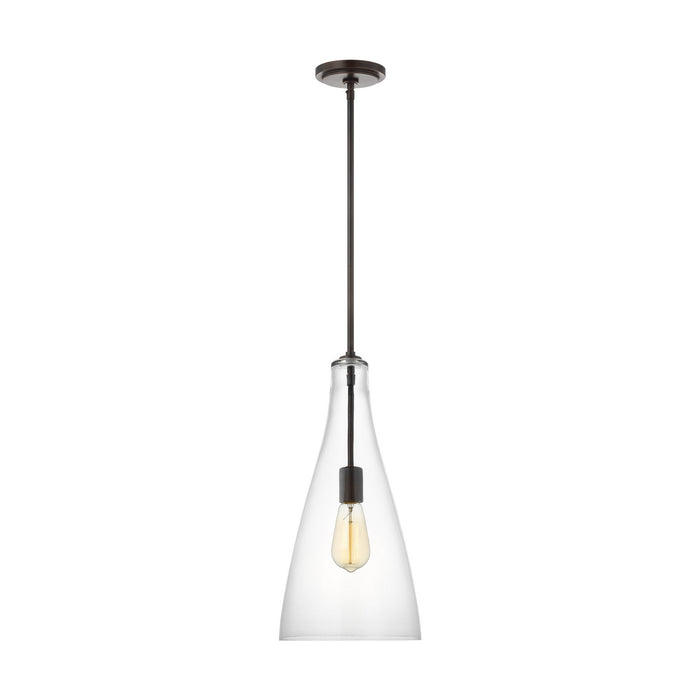 Visual Comfort Studio 6537001-710 One Light Pendant, Bronze