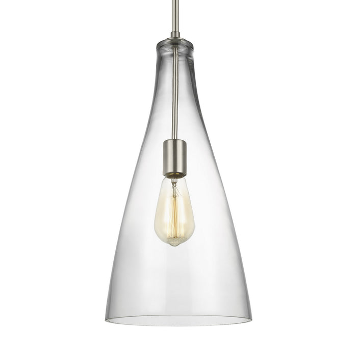Visual Comfort Studio 6537001-962 One Light Pendant, Brushed Nickel