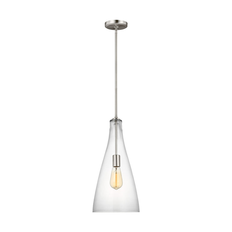 Visual Comfort Studio 6537001-962 One Light Pendant, Brushed Nickel