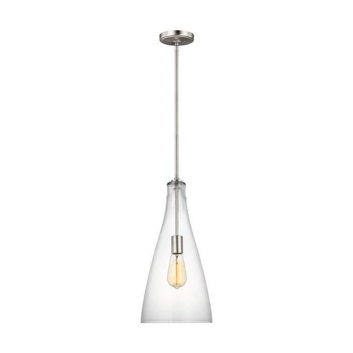 Visual Comfort Studio 6537001-962 One Light Pendant, Brushed Nickel