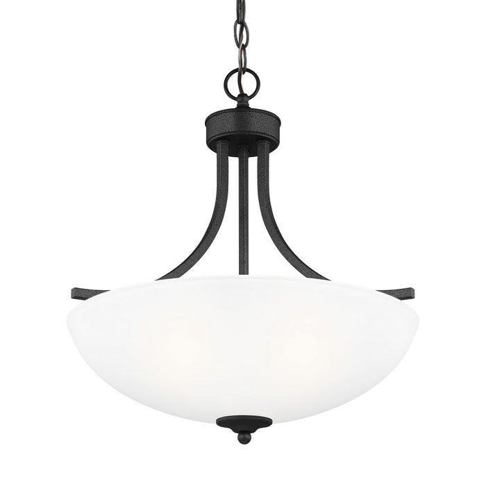 Generation Lighting 6616503-112 Three Light Pendant, Midnight Black