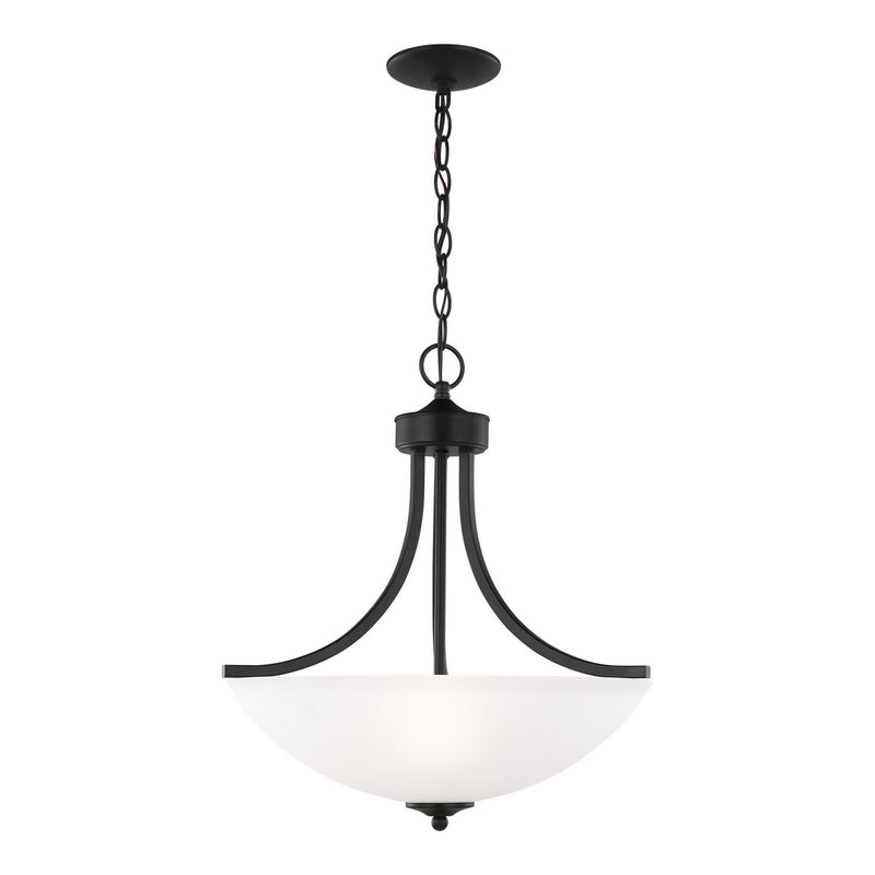 Generation Lighting 6616503-112 Three Light Pendant, Midnight Black