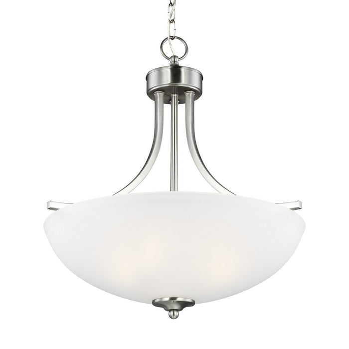Generation Lighting 6616503-962 Three Light Pendant, Brushed Nickel